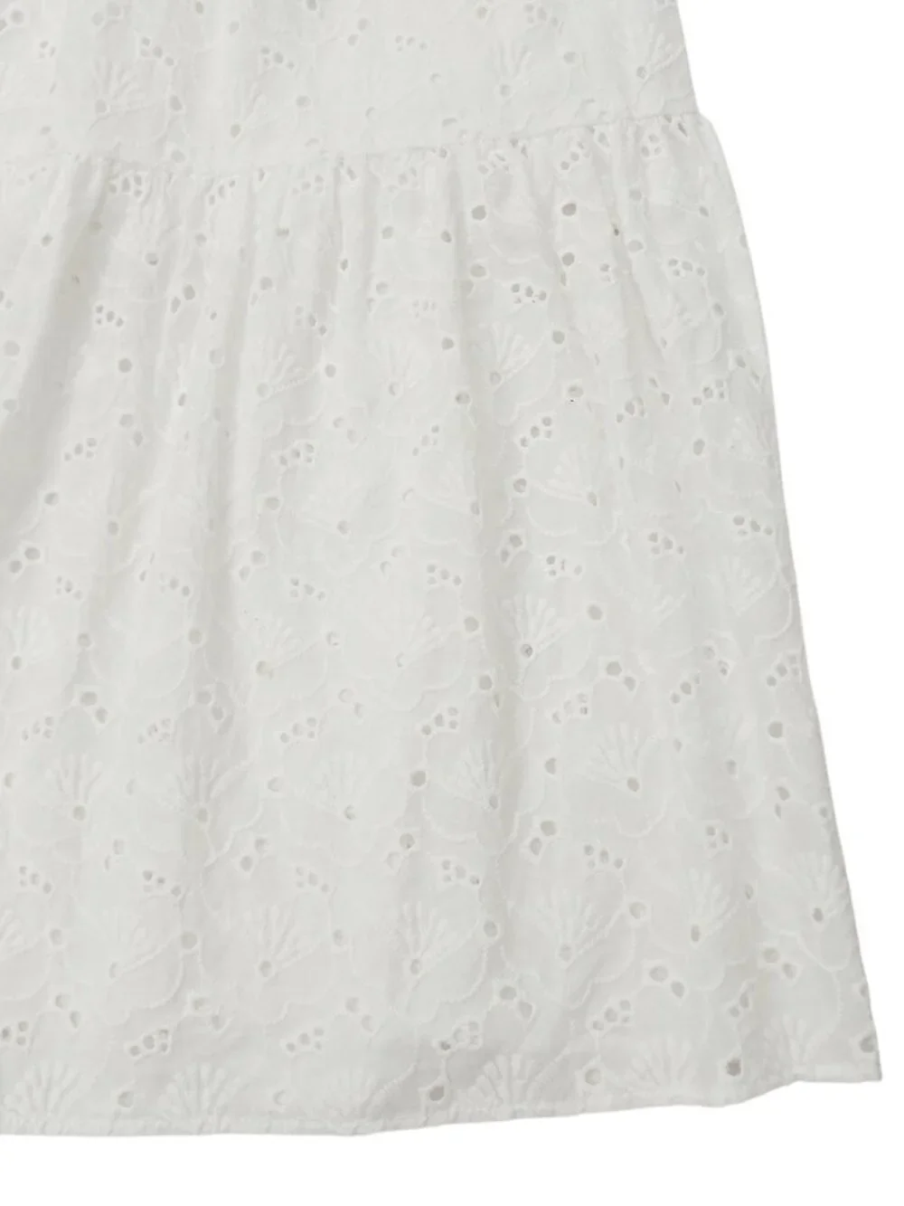 Zara Tiered Dress Girls 13/14 White Eyelet Embroidered Open Back Lined